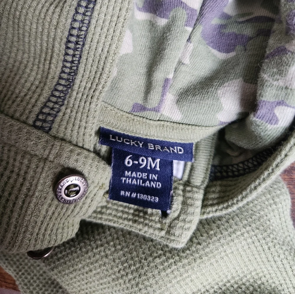 Lucky Brand Hooded Onesie‎ & Pants Outfit 6-9M